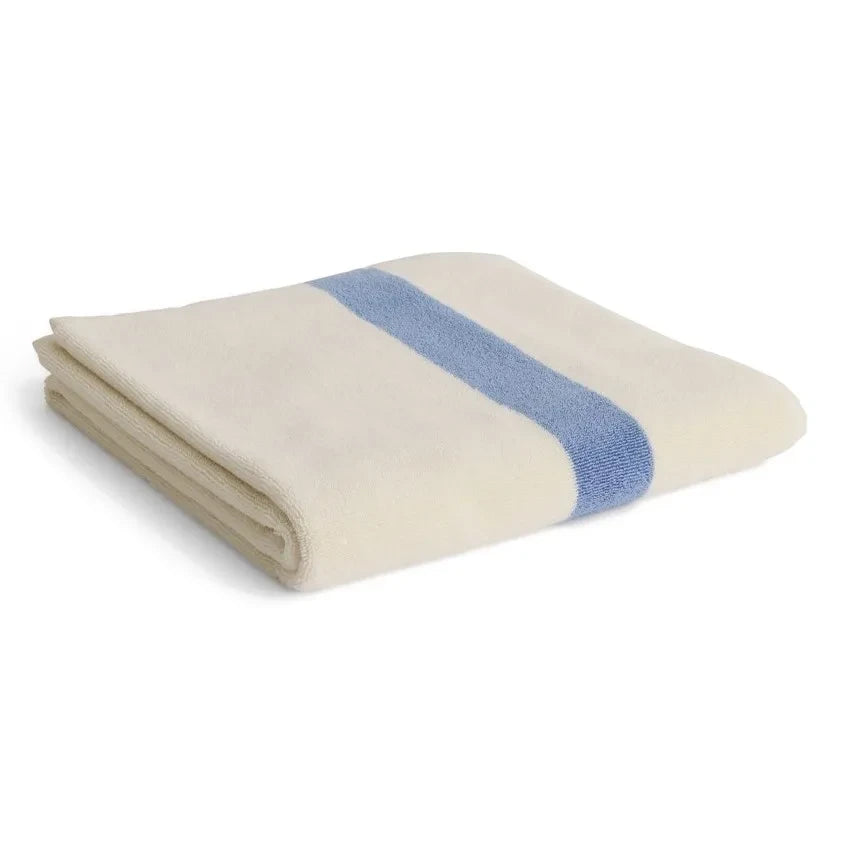 Hay - Striped Bath Sheet | Light Blue