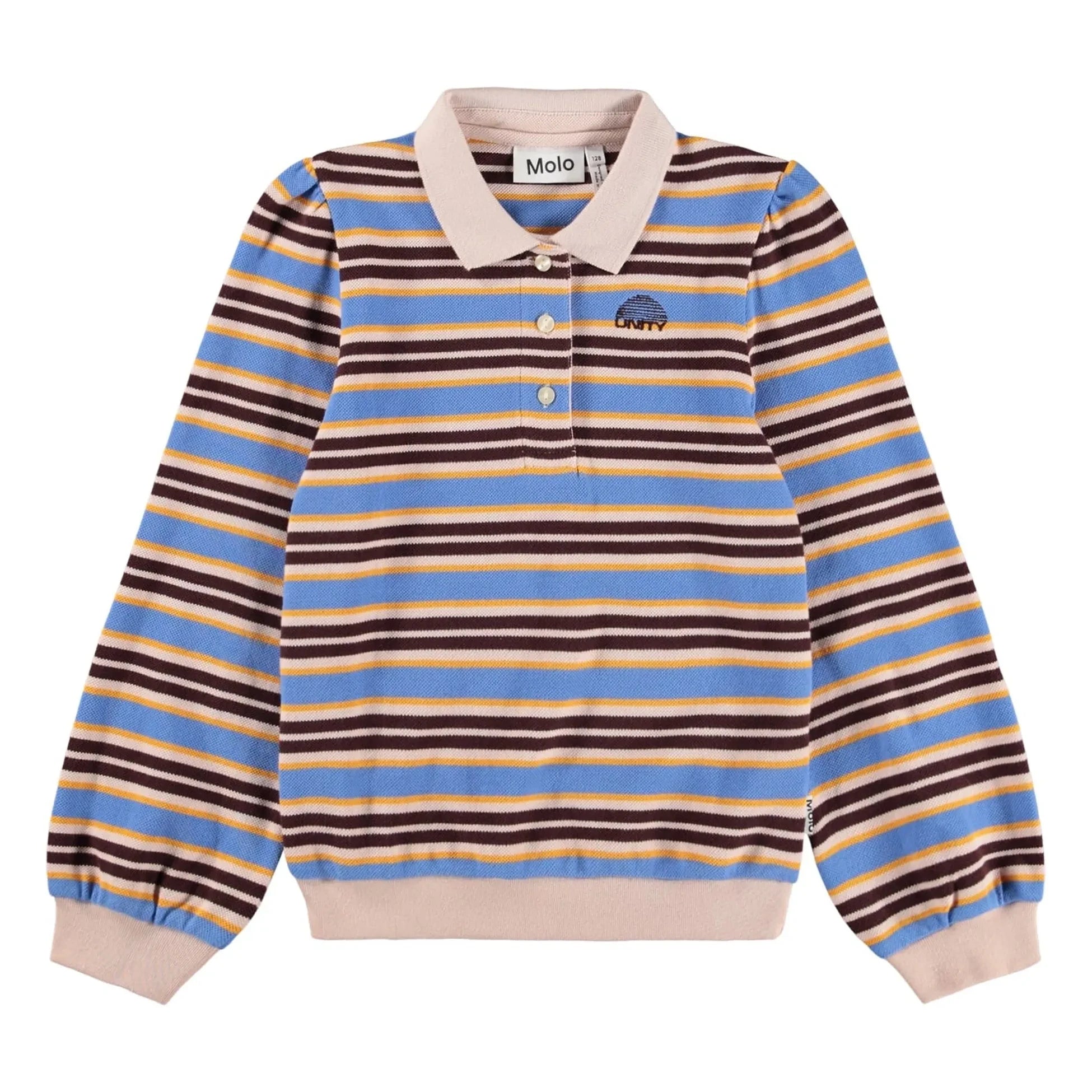 Molo - Ravi Çizgili Organik Pamuk Polo Tişört | Açık Mavi