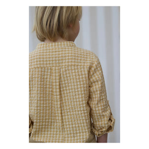 Lililotte - Chemise Côme Checkered Seersucker Organic Cotton | Yellow