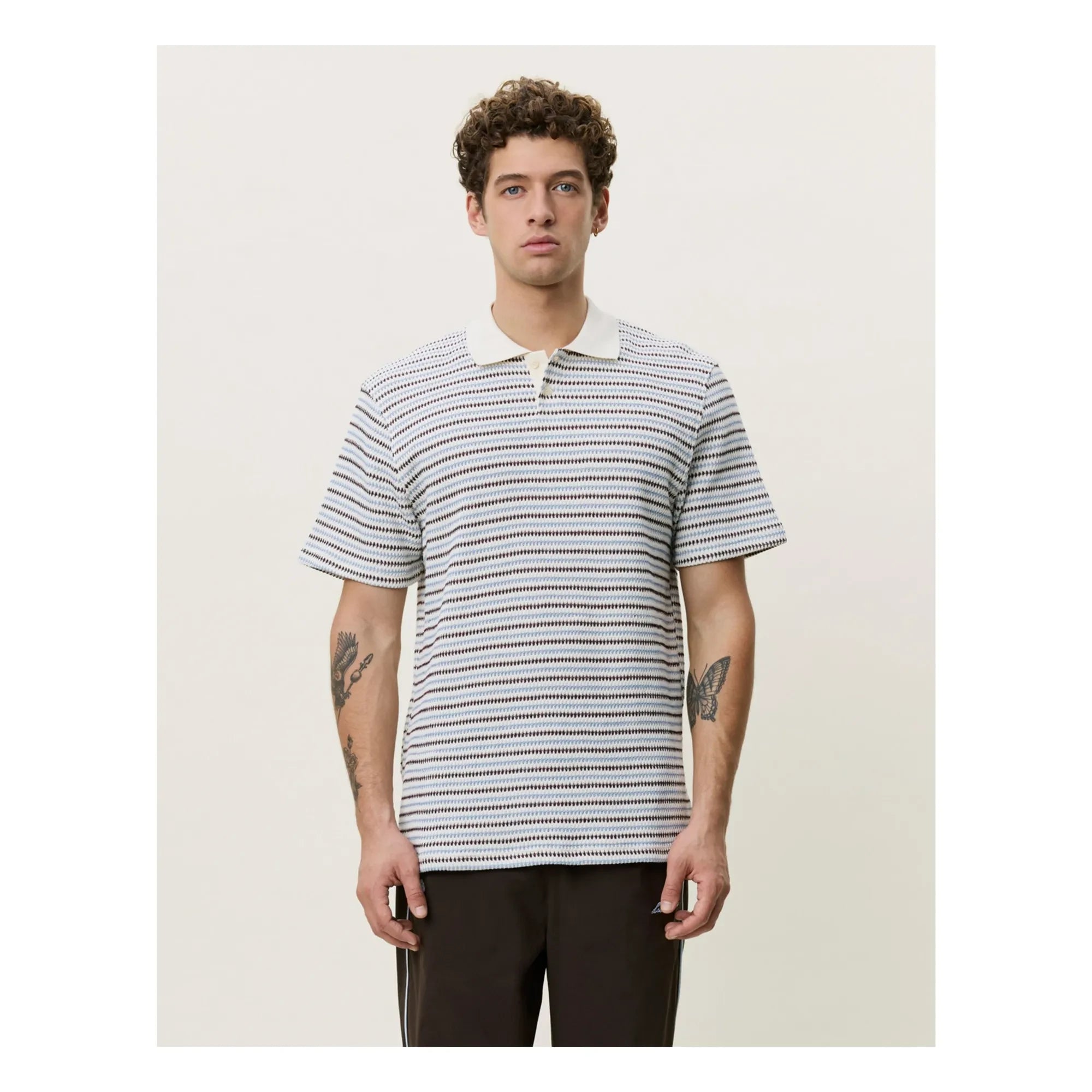 Les Deux - Striped Polo | Off-white