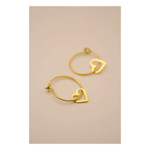 Adorabili - Thin Heart Earrings | Gold