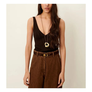 Sessùn - Attita Cotton Tank Top | Brown