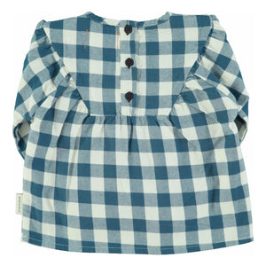 Piupiuchick - Organic Cotton Checkered Blouse | Blue