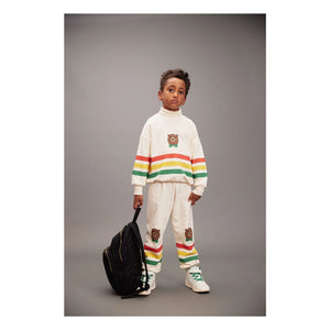 Mini Rodini - Striped Bear Sweatshirt Organic Cotton | Ecru