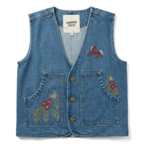 Hundred Pieces - Mara Cheval Sleeveless Denim Jacket | Blue