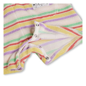 Molo - Fawn Striped Organic Cotton Romper | Ecru