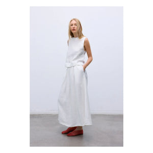 the new society - Melissa Linen Skirt | White