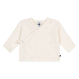 Petit Bateau - Pointelle Wool Cardigan | Ecru