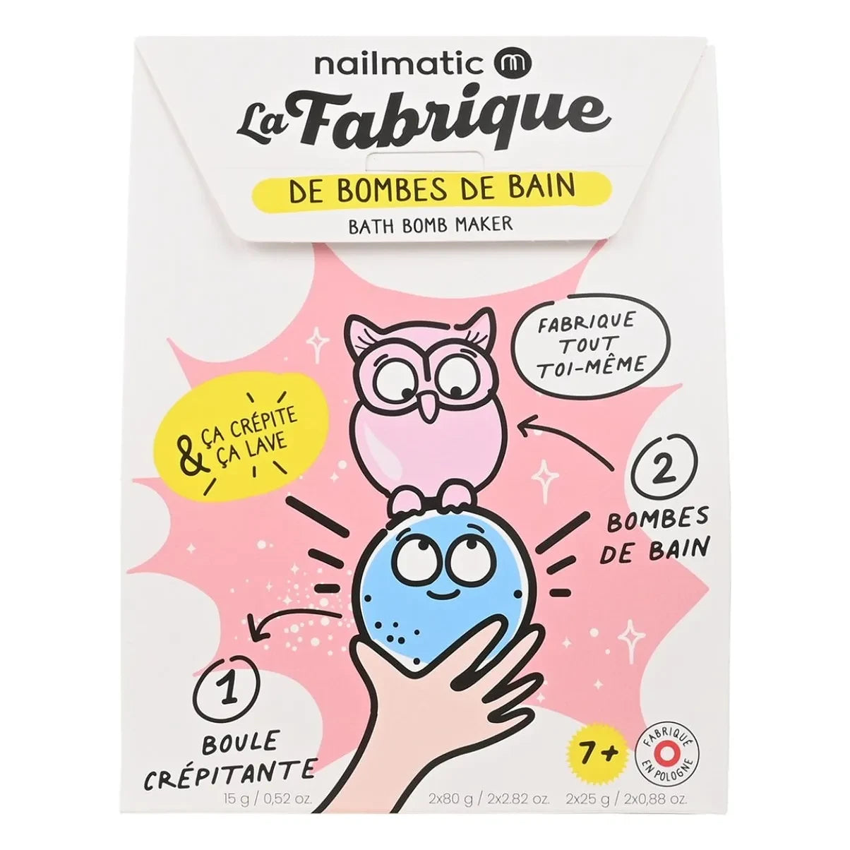 Nailmatic Kids - La Fabrique bath bomb set - 3 bombs | Pink