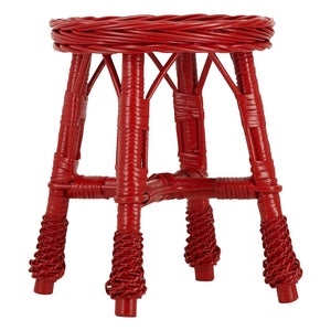 House of Capricorn - Furnas Woven Straw Stool | Red
