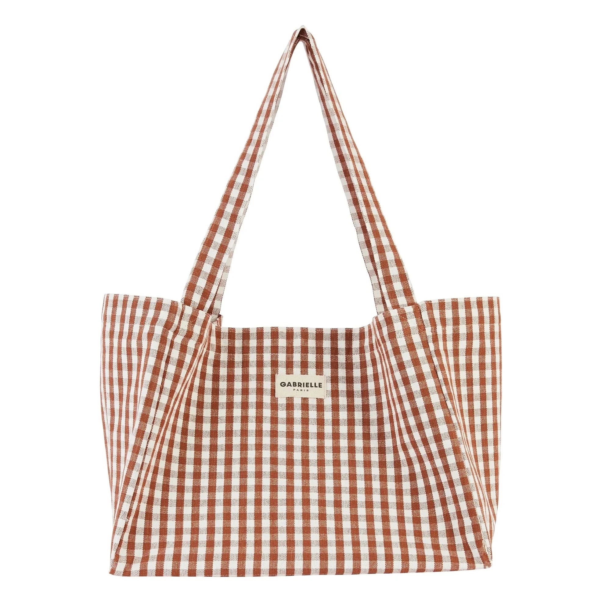 Gabrielle Paris - Mocha Checkered Leather Bag