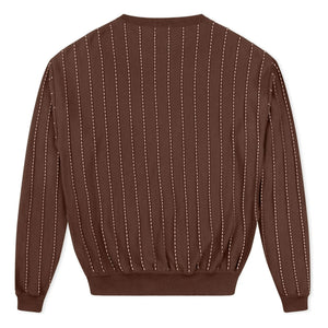 Matona - Striped Organic Cotton Field Sweater | Brown