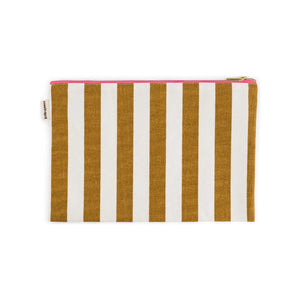 Rose in April - Lili Striped Portfolio Bag | Caramel