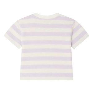 Bonpoint - Cherry Stripe T-shirt | Ecru