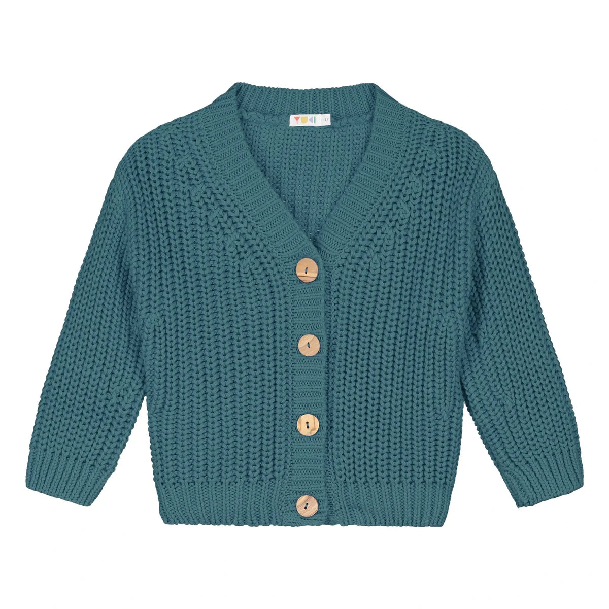 Yuki - Organic Cotton Chunky Cardigan | Petrol Blue