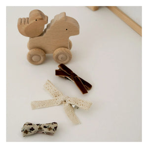 Gentil Coquelicot - Embroidered Hair Clips - Set of 3 | Caramel