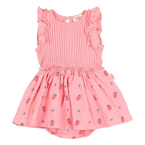 Búho - Ribbed Body Dress Strawberry Organic Cotton | Soft Pink