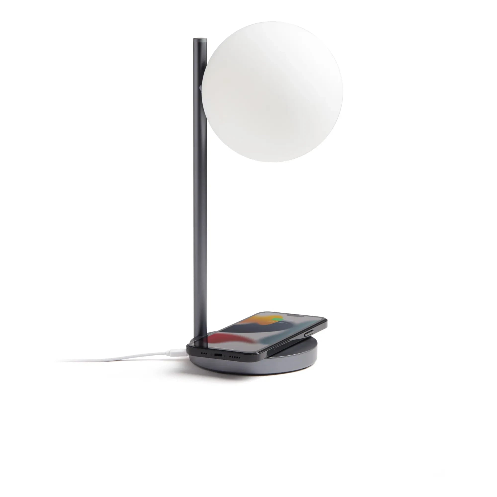 Lexon - Bubble LED Desk Lamp and Charging Stand | Steel Gray