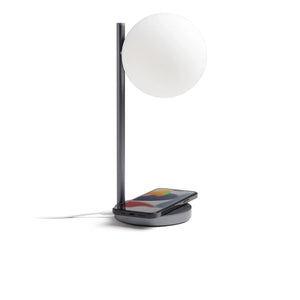 Lexon - Bubble LED Desk Lamp and Charging Stand | Steel Gray