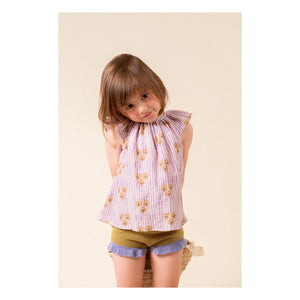 birinit - Yellow Green Ruffle Mesh Shorts