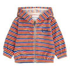 Bobo Choses - Striped Velvet Hoodie | Red
