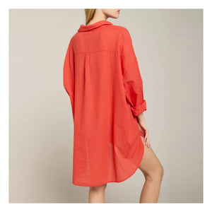 Maison Saint Julien - Port Miou Cotton Voile Dress | Coral
