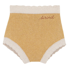 birinit - Sand Color Fine Knit Wavy Baby Shorts