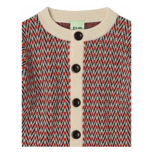 FUB - Ecru Merino Wool Chevron Cardigan