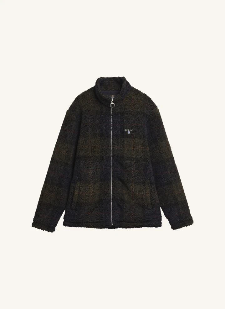 Barbour - Checked Zip Fleece Jacket | Olive