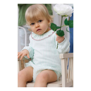 Lililotte - Castille striped organic cotton romper | Mint Green