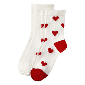 Petit Bateau - Kalp Çorap 2 Çift | Kırmızı