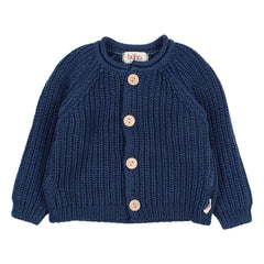 Búho - Organic Cotton Ribbed Côtes Cardigan | Navy