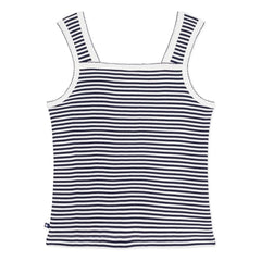 Petit Bateau - Striped Ribbed Tank Top | Navy Blue