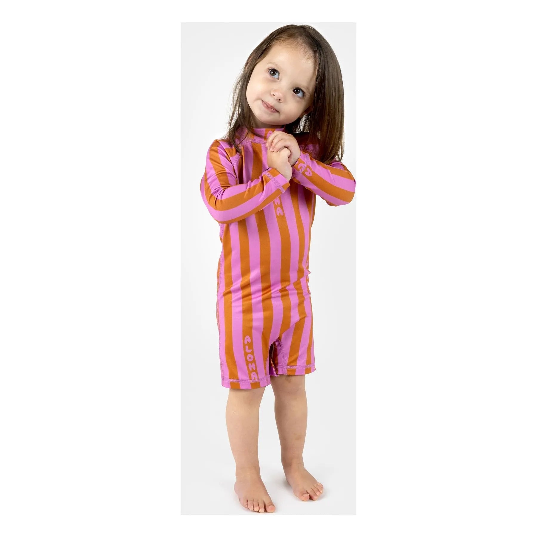 Beach & Bandits - Aloha Striped Recycled Fibers UV Protective Romper | Pink