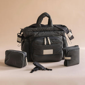 Avery Row Changing Tote Bag - Soft Black-Changing Bags-Soft Black- | Natural Baby Shower