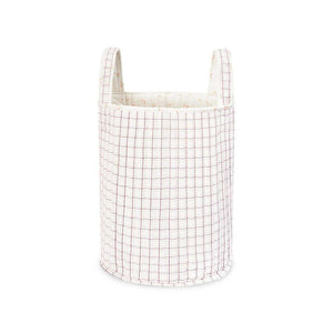 Avery Row Large Quilted Storage Basket - Anemone/Pink Check-Storage Baskets-Anemone/Pink Check- | Natural Baby Shower