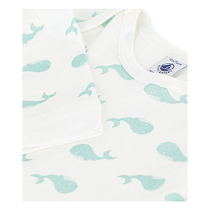 Petit Bateau - Whale Sleep Well Pajamas | Ecru