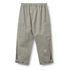 Wheat - Kalloa Striped Organic Cotton Trousers | Gray