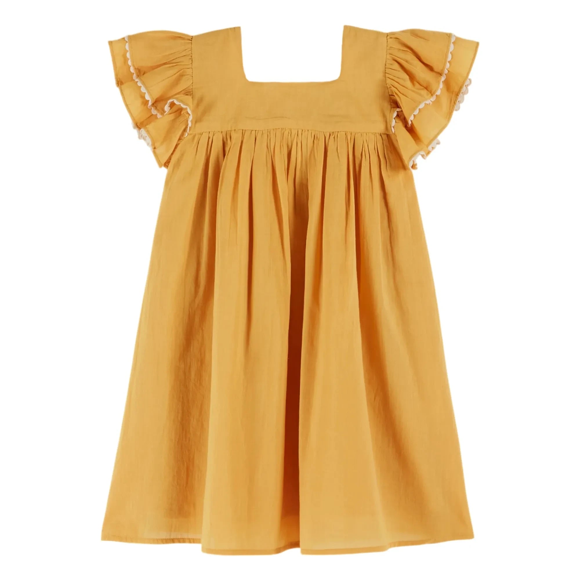 Emile et Ida - Yellow Voile Ruffled Dress