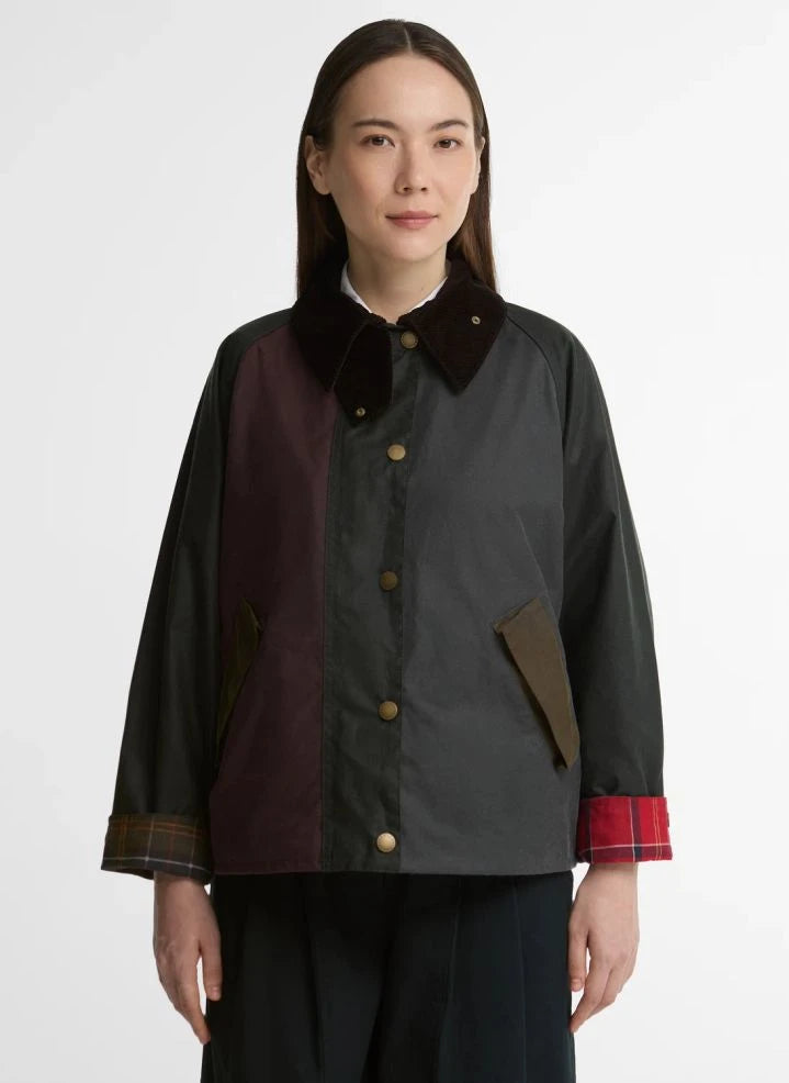 Barbour - Waxed Patchwork Cotton "Transport" Jacket | Navy