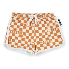 Beach & Bandits - Chevron Hola Trunk Recycled Fiber UV Protective Swimsuit Shorts | Beige