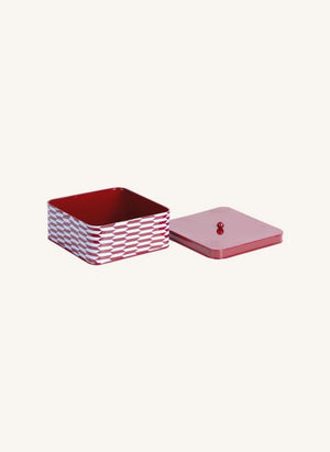 Present Time - Salerno Pattern Metal Storage Box | Red