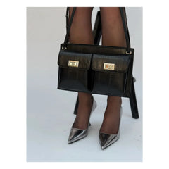 BY FAR - Billy Textured Leather Bag | Black