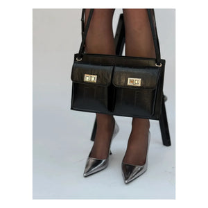 BY FAR - Billy Textured Leather Bag | Black