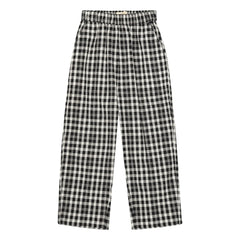 brunobruno nation - Dora Organic Cotton Checkered Pants | Black