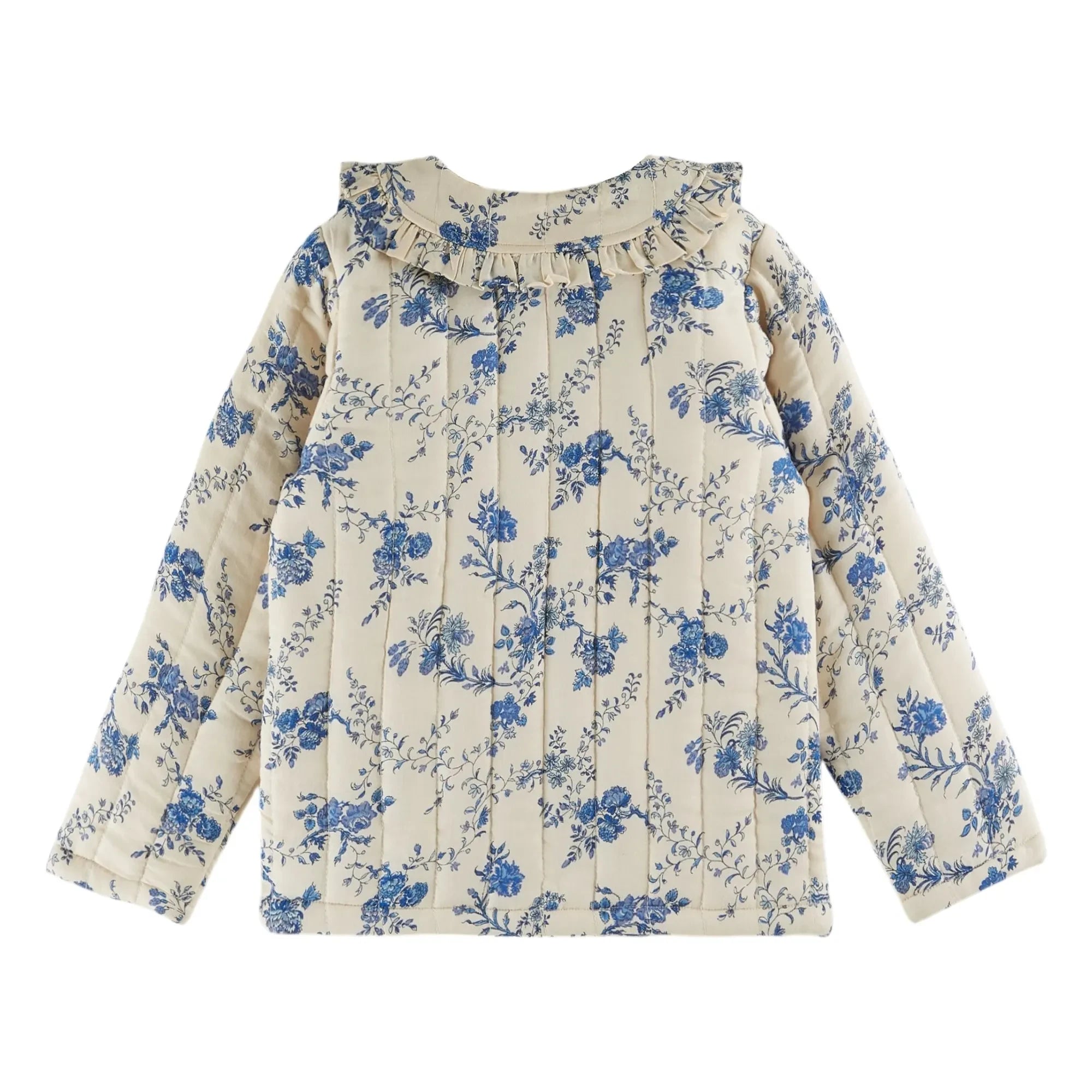 Emile et Ida - Floral Pattern Quilted Jacket | Ecru