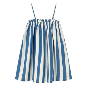 Tinycottons - Linen Striped Strapless Dress | Blue