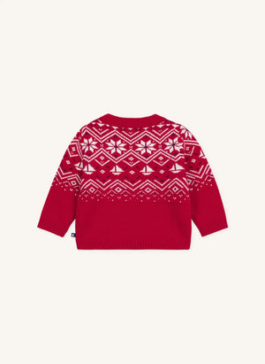 Petit Bateau - Bebek Yün Jakarlı Kazak | Kırmızı