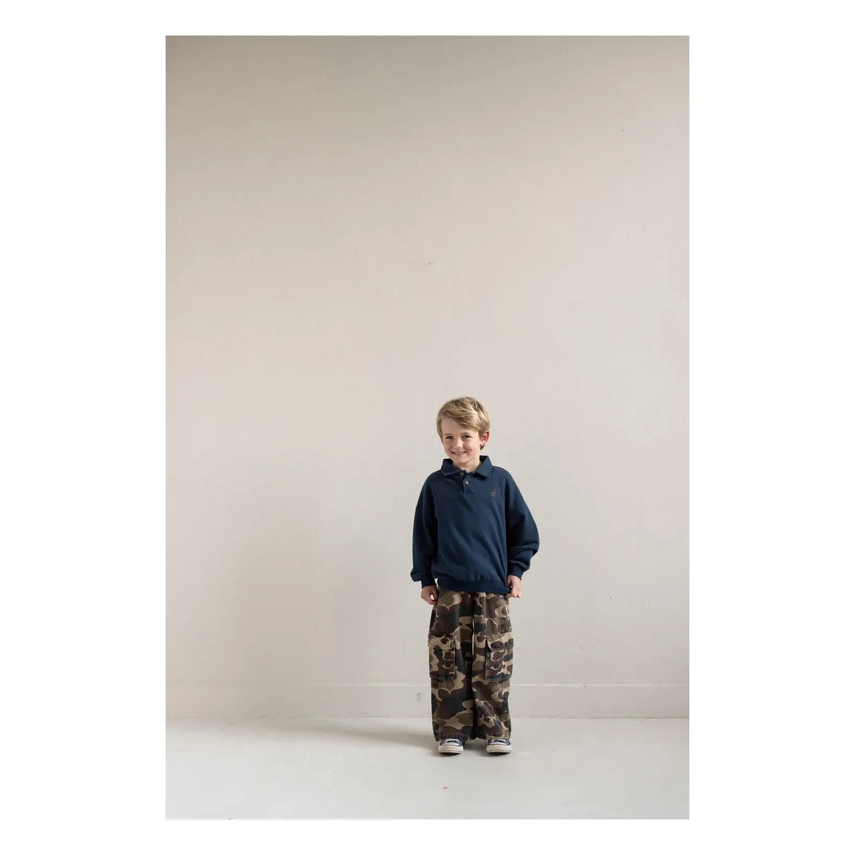 Jenest - Cameron organic cotton polo collar sweatshirt | Navy