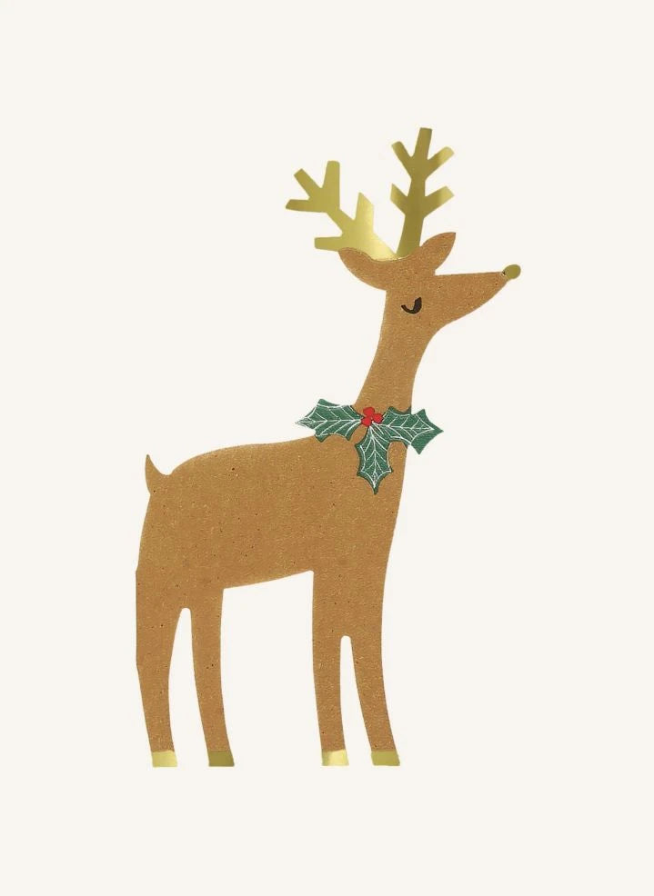 Meri Meri - Reindeer shaped napkins - Set of 16